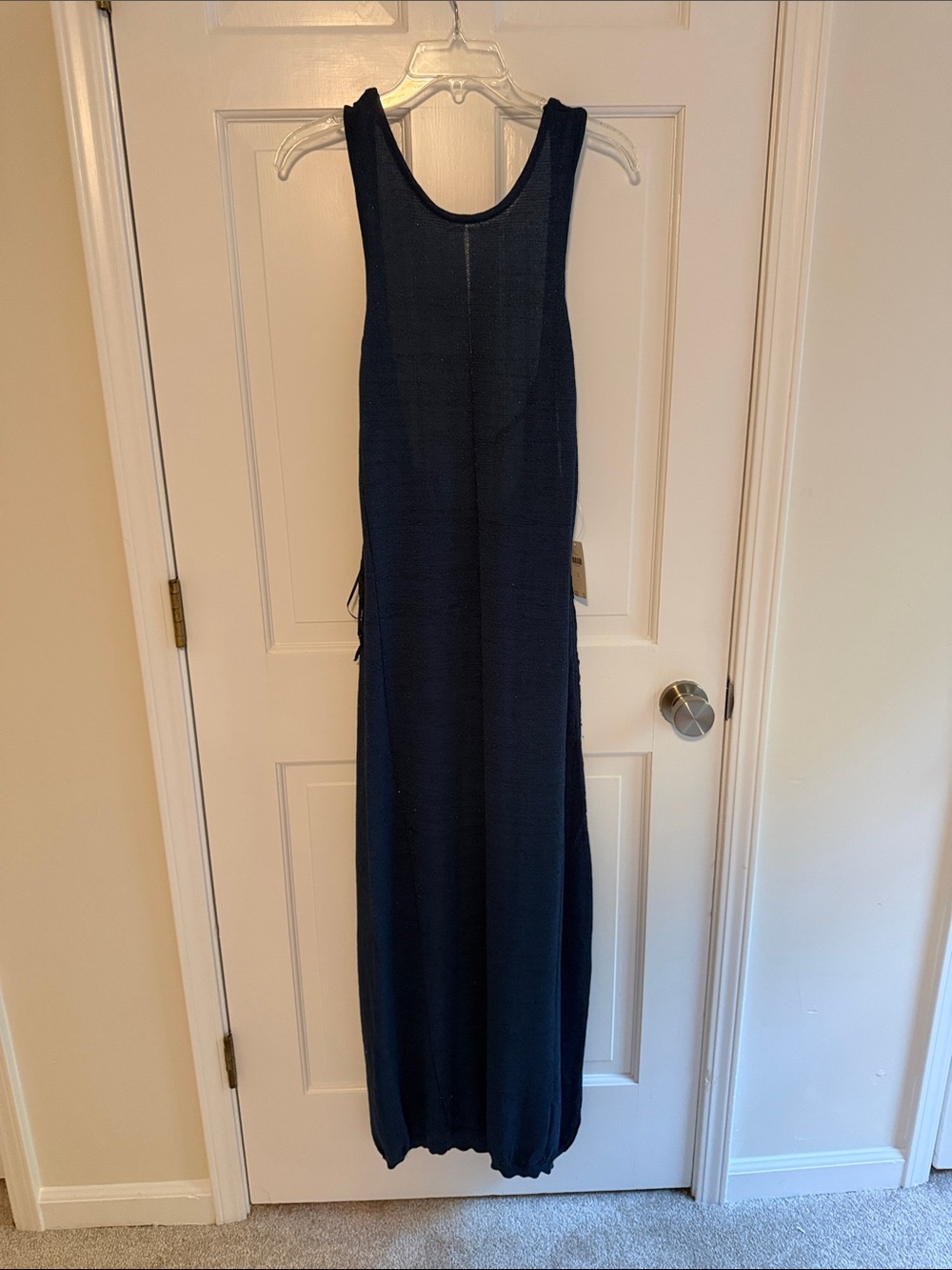 NWT Navy Shimmer Sleeveless Maxi Dress - Long Knit Dress -Anthropologie